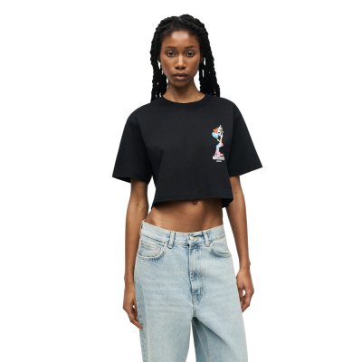THE PRINTED COTTON JERSEY CROP TOP